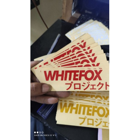 stiker WHITEFOX PROJECT kanji jepang helm motor mobil laptop