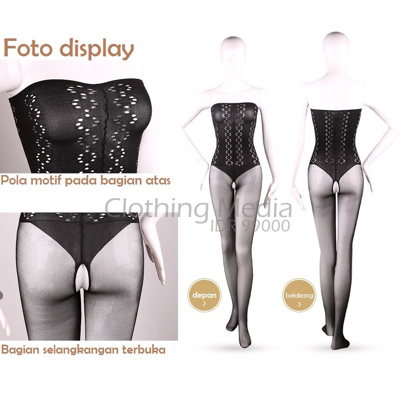 Bodystocking Sedada Motif Korset Retro Playsuit Nylon Body Stoking New