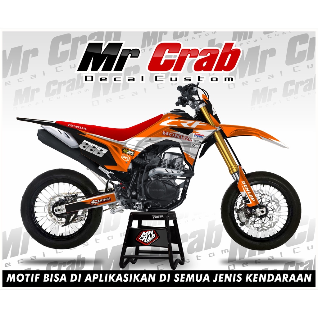 decal stiker crf 150 l full body  ORANGE - Supermoto