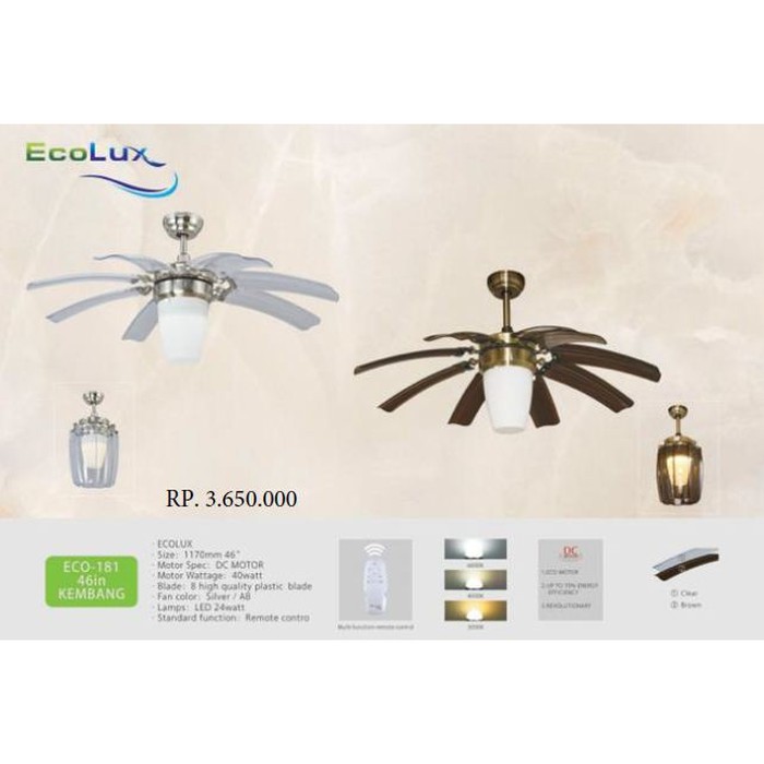 Kipas Angin Plafon Ecolux Eco181 Kembang Ecolux Eco 181 Kipas Angin Eco 181