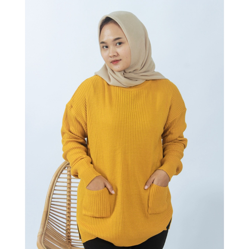 ZAHRA - Atasan Wanita Rajut Halus Jumbo Pocky Sweater Premium