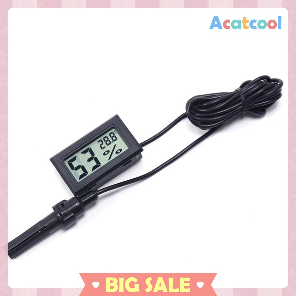 Mini LCD Digital Thermometer Hygrometer Temperature Humidity Meter w/Probe