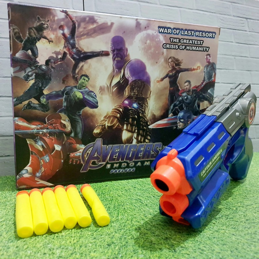 MAINAN TEMBAKAN PELURU NERF AVENGERS - MAINAN TEMBAKAN PELURU BUSA