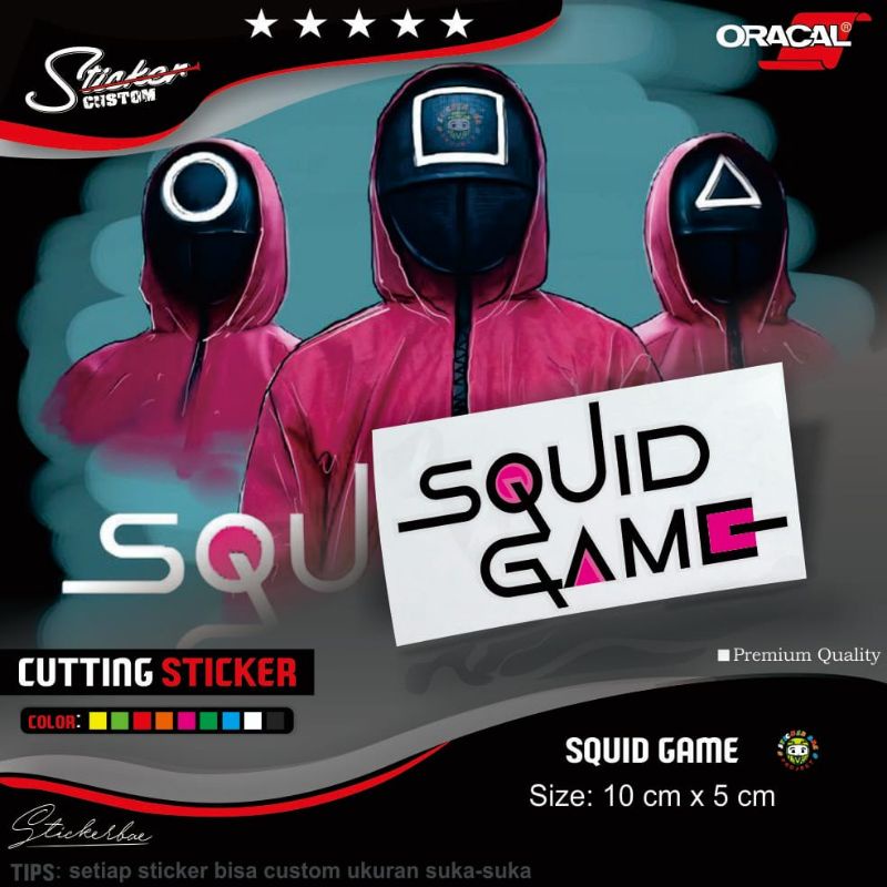 Stiker squid game sticker cutting timbul