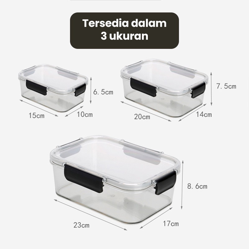 Greenland Tempat Makanan Toples Kotak Bening Kotak Tempat Penyimpanan Kacang Snack Makan Keep Fresh Kotak Makanan Toples Serbaguna HSB147