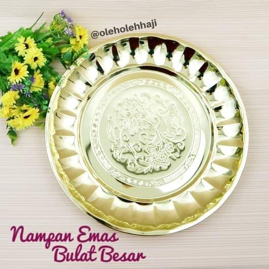 Nampan Nampan Emas Bulat Besar/Oleh Oleh Haji Dan Umroh