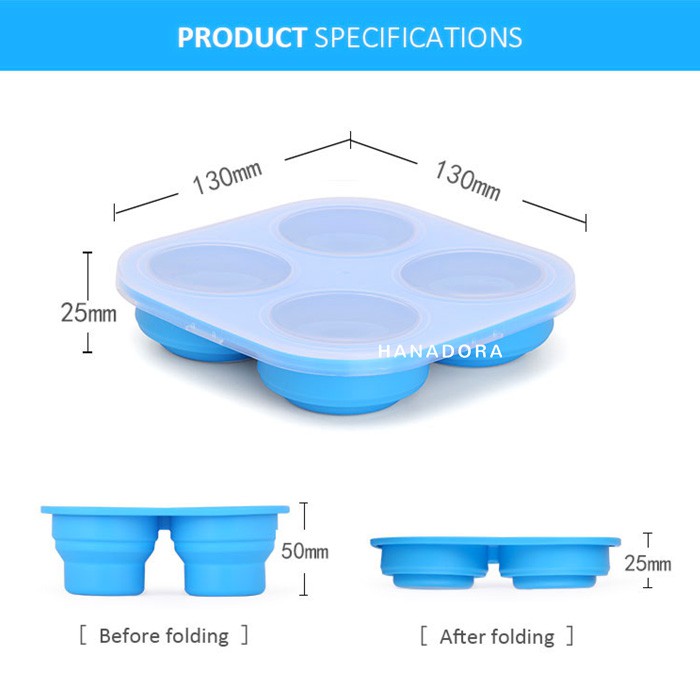 Babyqlo Collapsible Silicone Cube Trays FC8009 - Wadah Penyimpan MPASI