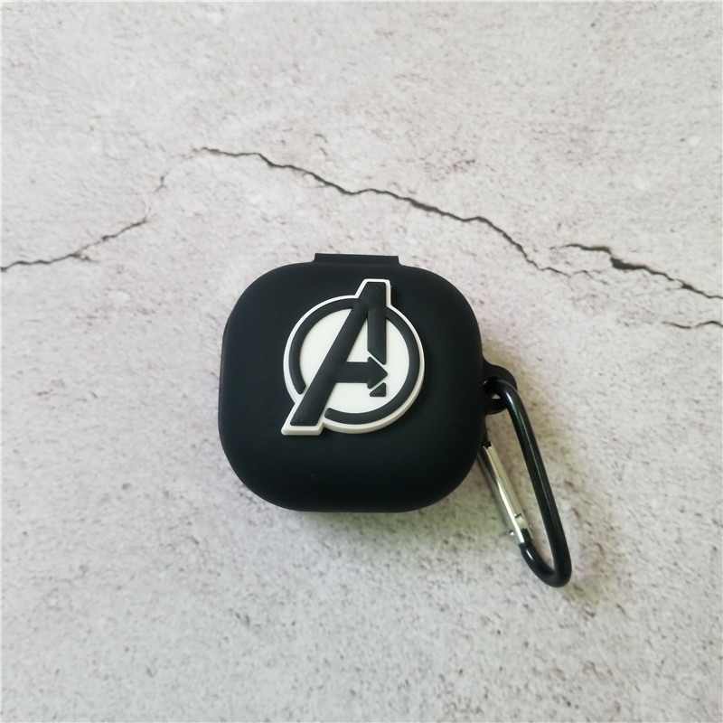 Soft Case Silikon Motif Kartun Marvel Dengan Kait Untuk Earphone Samsung Galaxy Buds