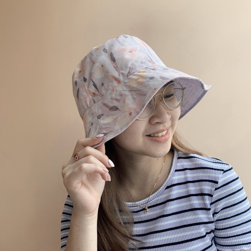 NOTTE - Reversible Bucket Hat Lilac Flower