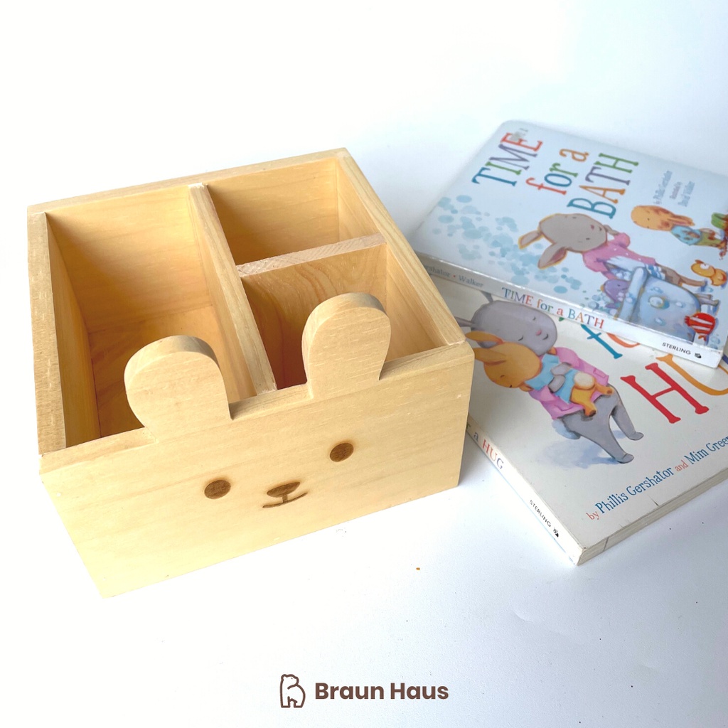 

Wooden Storage Box Pencil Holder Kotak Pensil Kayu