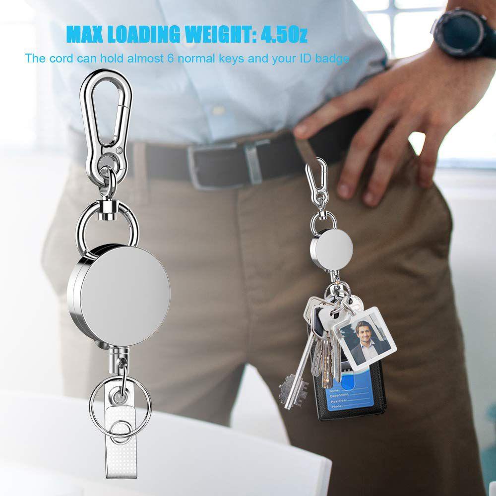 Nanas 1pcs Badge Holder Perlengkapan Kantor ID Kartu Nama Alat Tulis Lanyard Logam