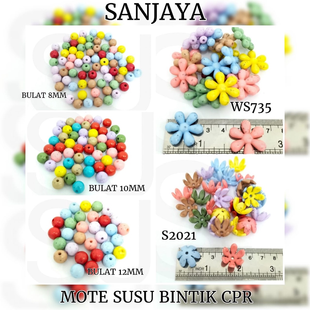 MOTE BINTIK / MANIK BINTIK / MANIK ANEKA BENTUK MOTIF BINTIK / MANIK SUSU BINTIK / MANIK BENING BINTIK / MOTE BENING &amp; SUSU BINTIK