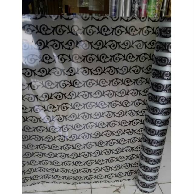 Sticker Kaca Sandblast Motif Konoha Hitam
