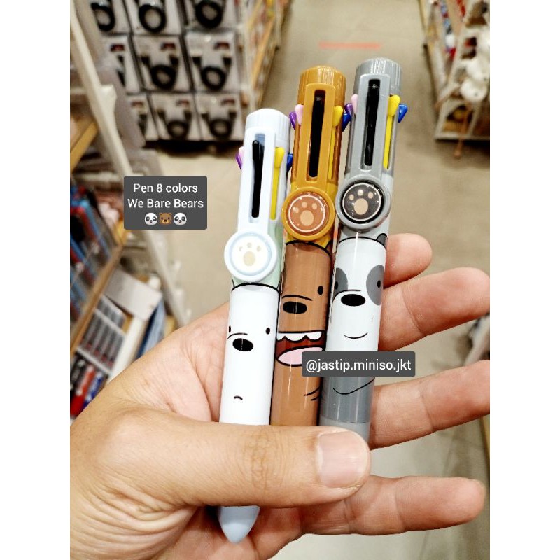 

MINISO WE BARE BEARS Ballpoint 8 Warna / Pen Warna