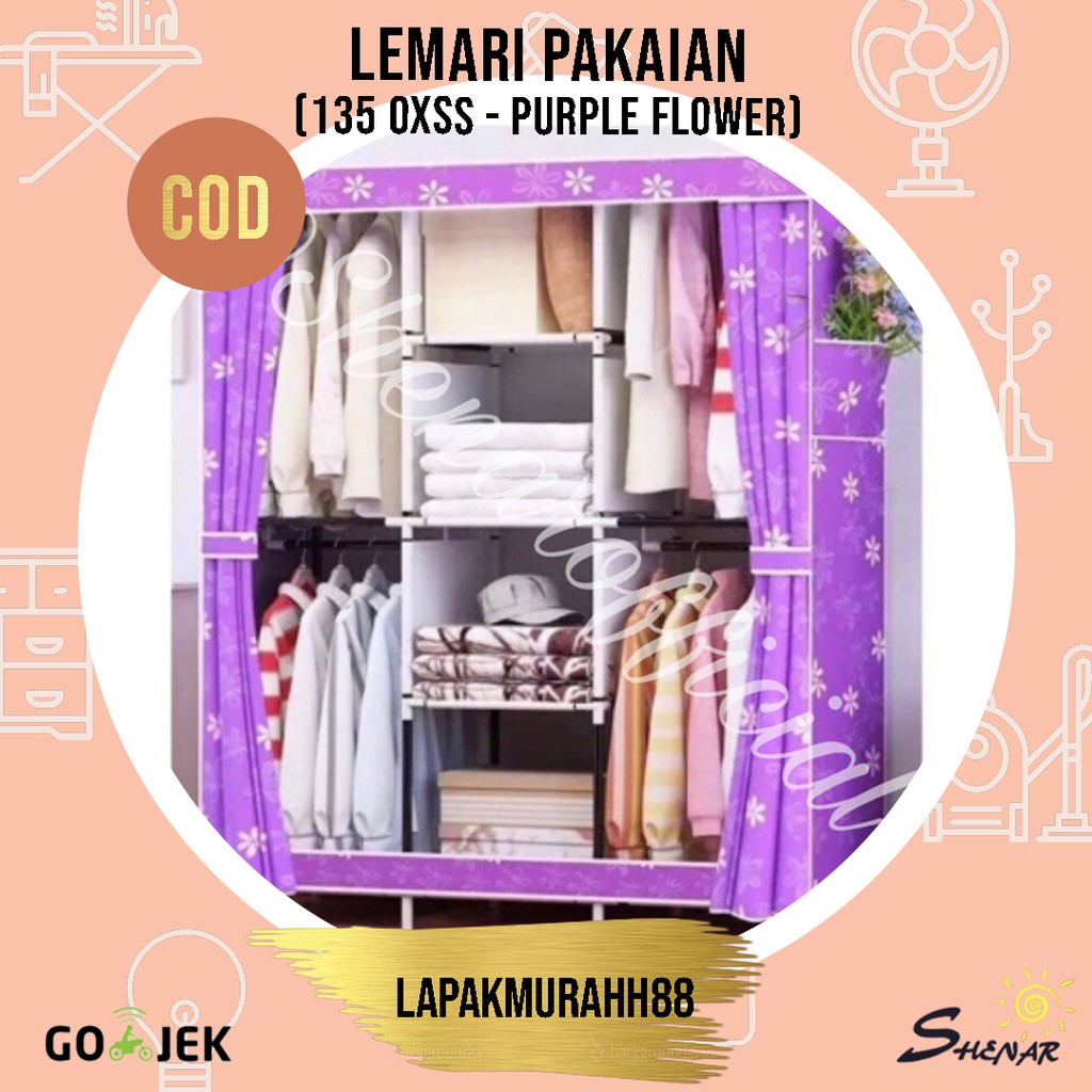 LEMARI PORTABLE/LEMARI PAKAIAN/LEMARI ANAK KARAKTER/BUKA SAMPING JUMBO (135 - OXSS )-LAPAKMURAHH88