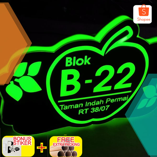 Nomor Rumah Acrylic Led Pesanan Elegan