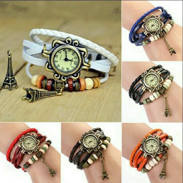 Jam tangan wanita tali gelang strap unik