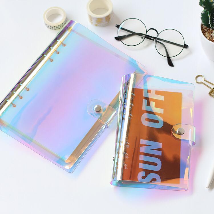 [THE UNIVERSE] Buku Binder A5 6 Ring Transparan Binder Cover Notebook Binder Hologram - ST004