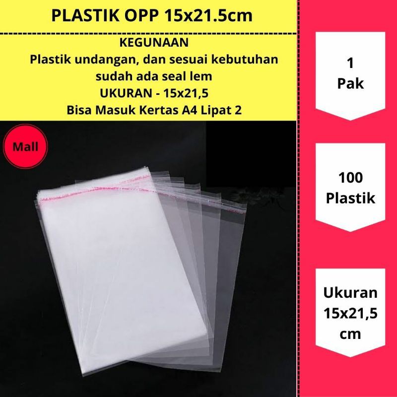 

( 1 Pak ) Plastik Opp 15x21,5