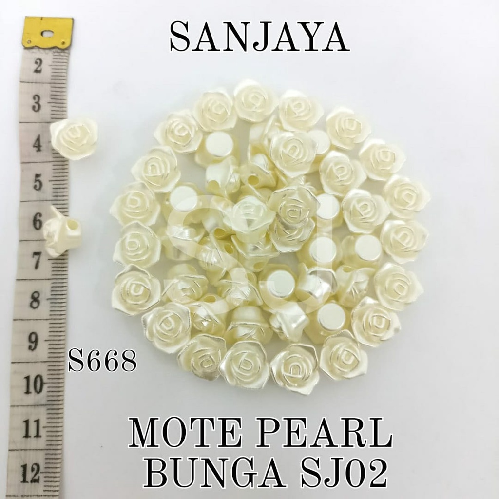 MOTE PEARL / MANIK BUNGA AKRILIK / MANIK PEARL BUNGA / MOTE PEARL BUNGA S668 SJ02