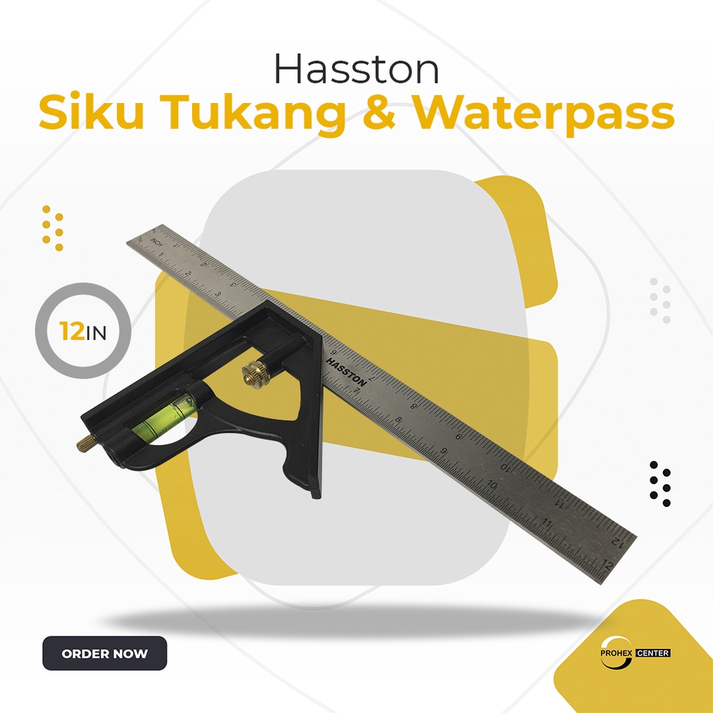 Siku Tukang 12&quot; Waterpass Hasston 4081-005 Serbaguna