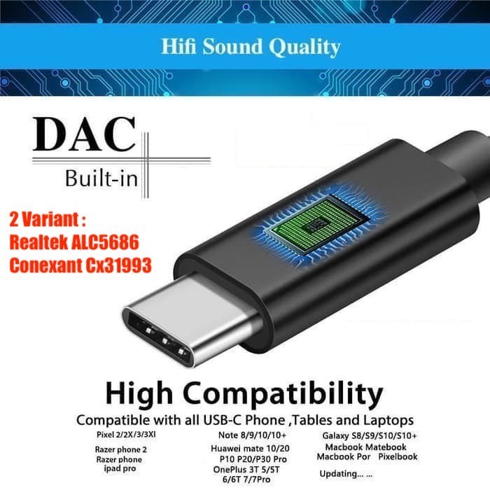 HiFi Custom Dac Type C 2Pin 0.78mm Cable ALC5686 CX31993 32bits 384kHz