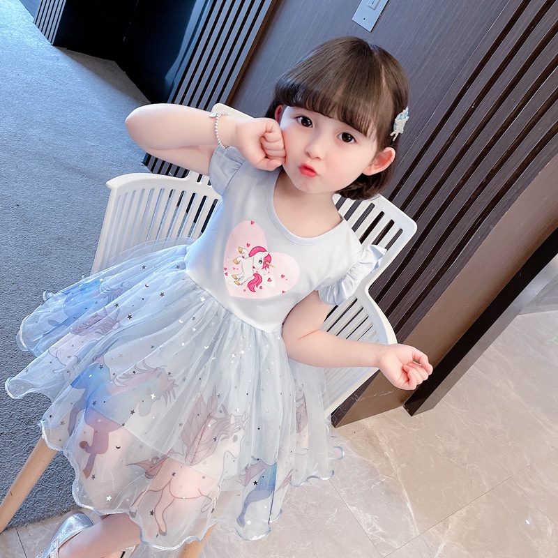 Gaun Dress Tutu Anak Perempuan 1 2 Tahun Bayi Perempuan 0 6 Bulan Unicorn Newborn Pesta Dress Korea - Dres Fashion baby korean Import premium Dress Anak Perempuan  Dress anak tutu mini gaun pesta anak bayi perempuan import GAUN BAYI PESTA-7