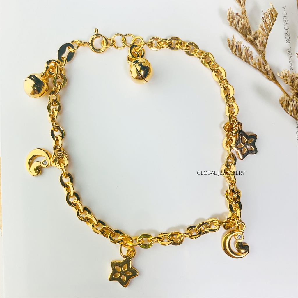 GELANG TANGAN RANTAI DEWASA MOTIF PERAK ASLI S925 GLOBAL JEWELLERY CM045