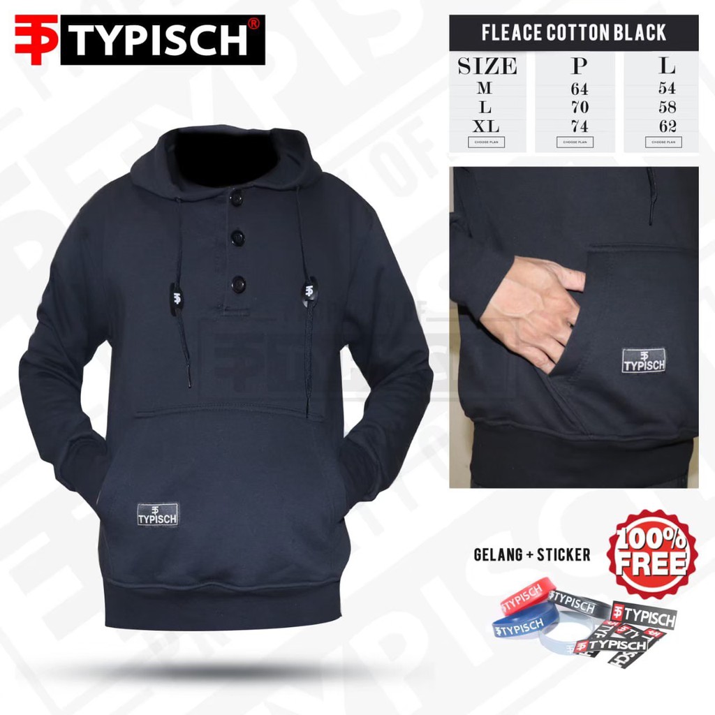 [COD] Jaket Sweater Pria Hoodie Fleece Cotton Premium Free Gelang