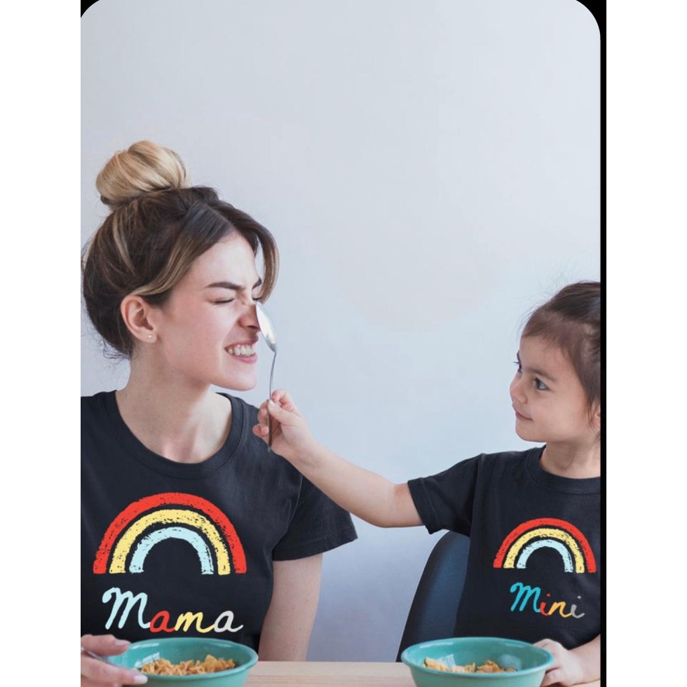 KAOS PASANGAN IBU DAN ANAK COUPLE MAMA MINI / CP. Anak dan ibu