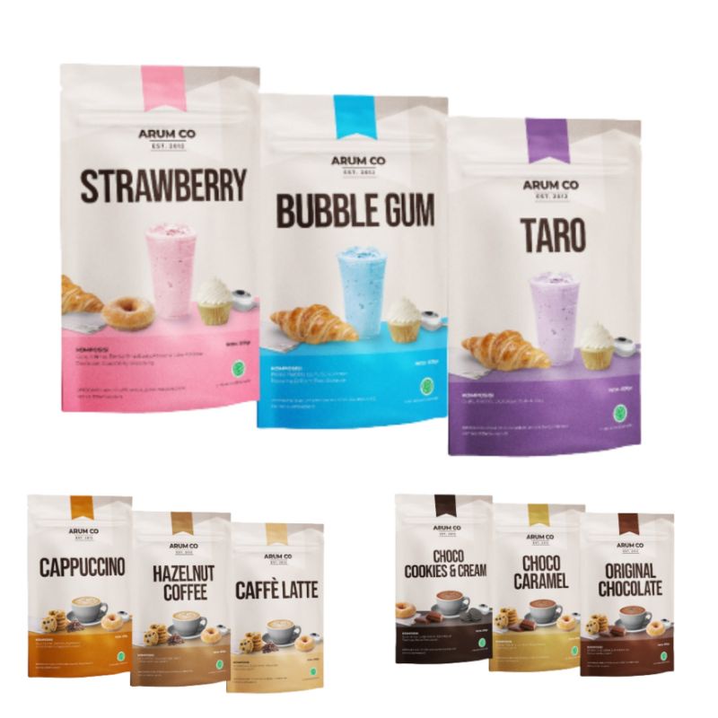 

ARUM CO serbuk minuman/ Powder Drink Arum Co 500gr aneka rasa