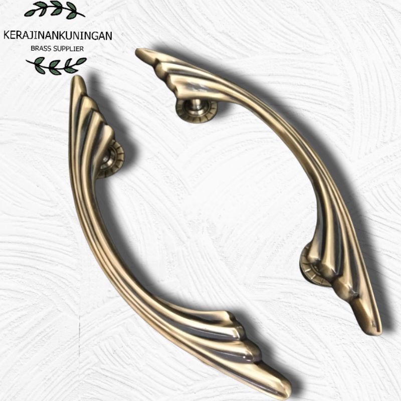 Handle tarikan pegangan gagang pintu Kuningan motif kipas