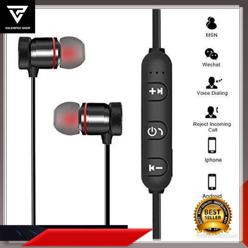 headset earphone &amp; handfree bluetooth samsung akg/oppo/LG/ realme magnet mega bass