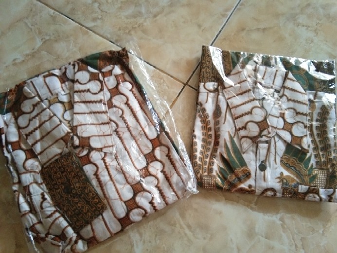 (harga Termurah + Ada Anak) Batik Couple Batik Parang Hijau Panjang Tile Brukat Selendang