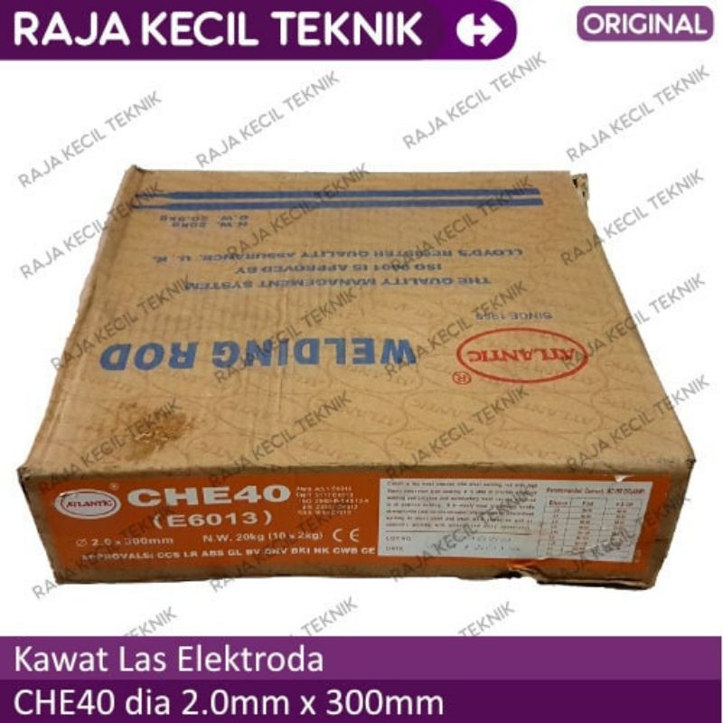 Jual Kawat Las Besi Atlantic AWS E6013 CHE-40 Uk 2.5mm Pack Indonesia ...