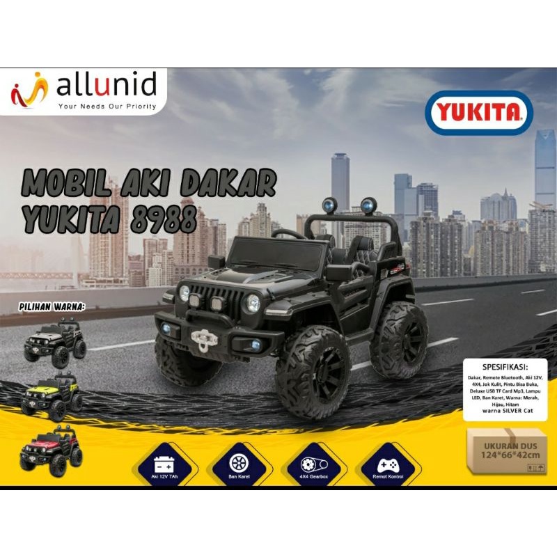 Mainan anak mobil aki jeep Dakar Yukita 8988