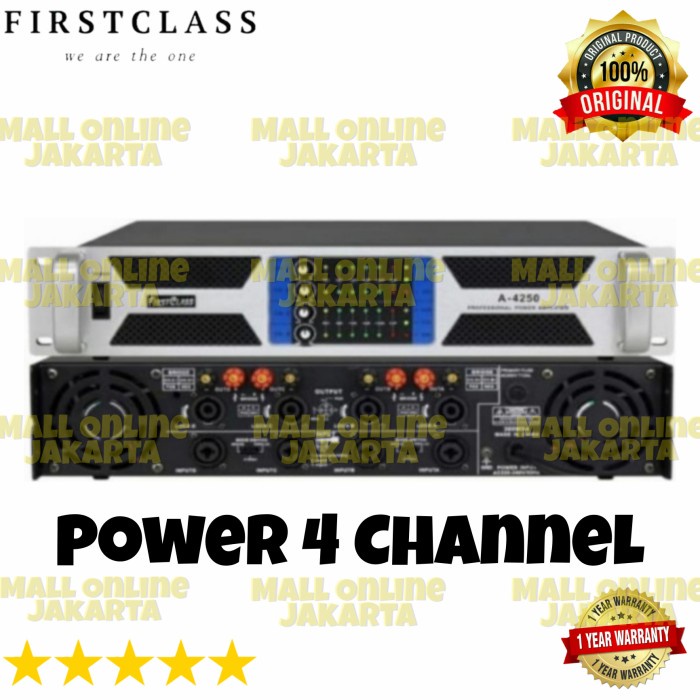 POWER AMPLI 4 CHANNEL FIRSTCLASS A4250 ORIGINAL 4 CHANEL A 4250