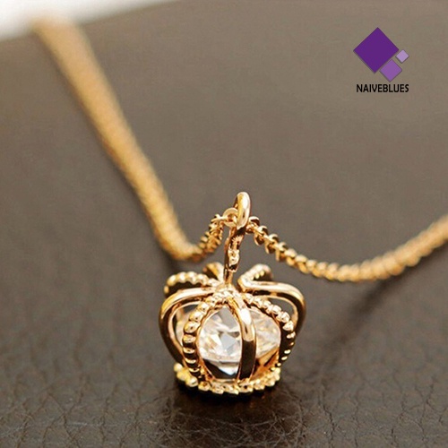Kalung Klavikula Dengan Liontin Mahkota Bahan Zirkon Untuk Wanita