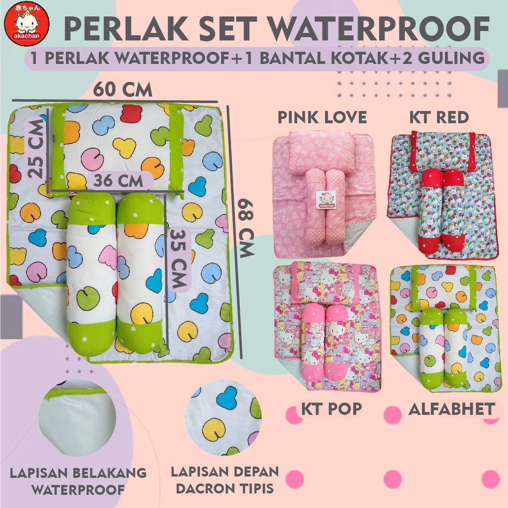 Perlak Set Waterproof Bayi akachan BANTAL CLOUD  atau KOTAK Guling Alas Perlak Guling PLCL kado lahiran