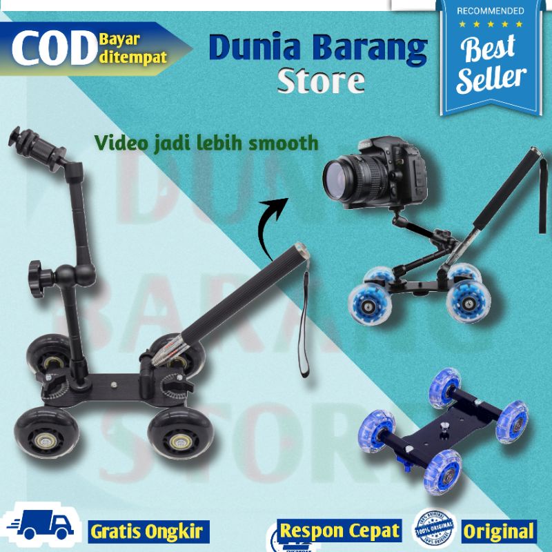 Jual Dolly Slider Kamera DSLR Magic Arm+Monopod+Tongsis Tripod Dolly