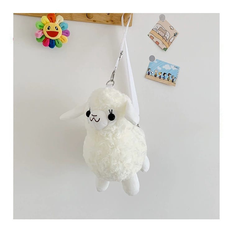 Tas Selempang Boneka Model Domba / Tas Boneka Selempang Bulu