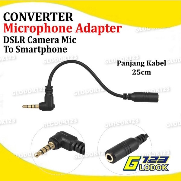 Andoer Kabel Converter Camera Microphone Ke Smartphone TRS to TRRS