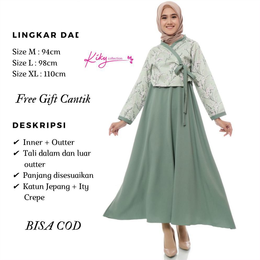 Kiky Grosir Baju Muslim Gamis Katun Jepang Ori Ity Creep Premium Model Korea Hanbok Cantik Remaja