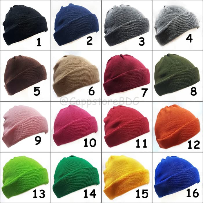 Kupluk short beanie Kaos polos all size dewasa pendek Bea-PenKaos