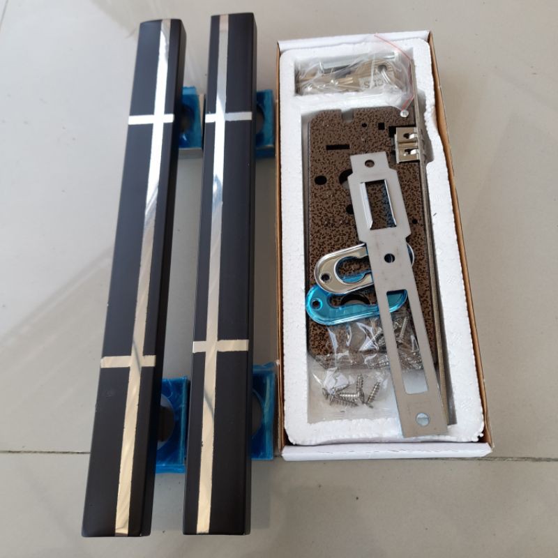 Handel pintu rumah 45cm,33cm 1 set kunci / pegangan pintu rumah stainless / tarikan pintu rumah