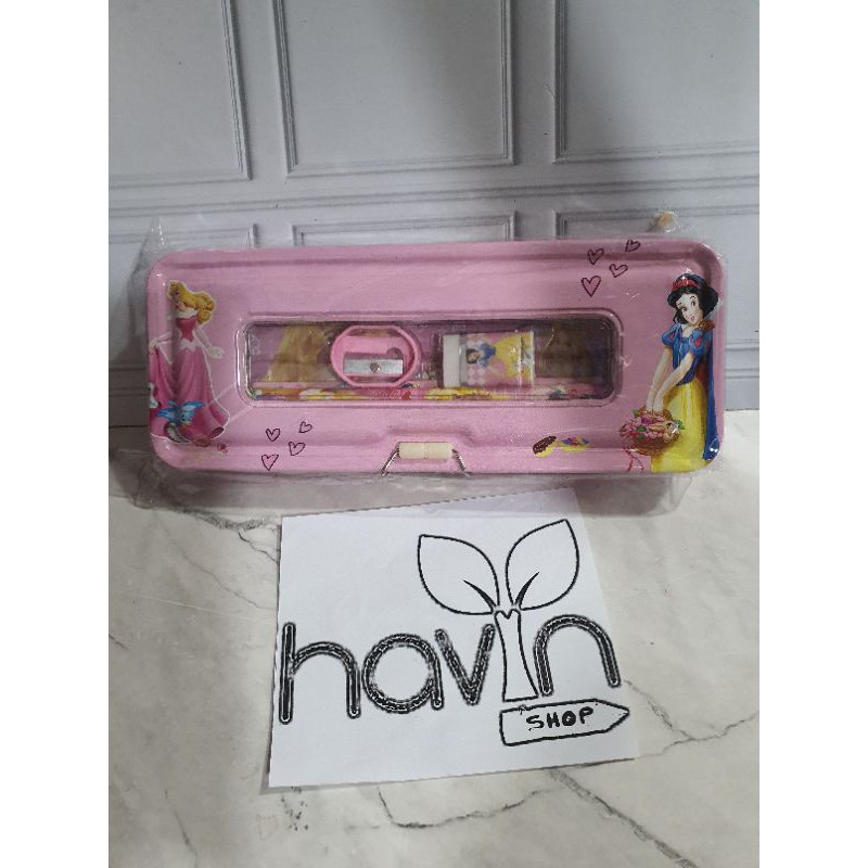 kotak pensil KALENG KLEP ada ISI/pencil case-PRINCESS