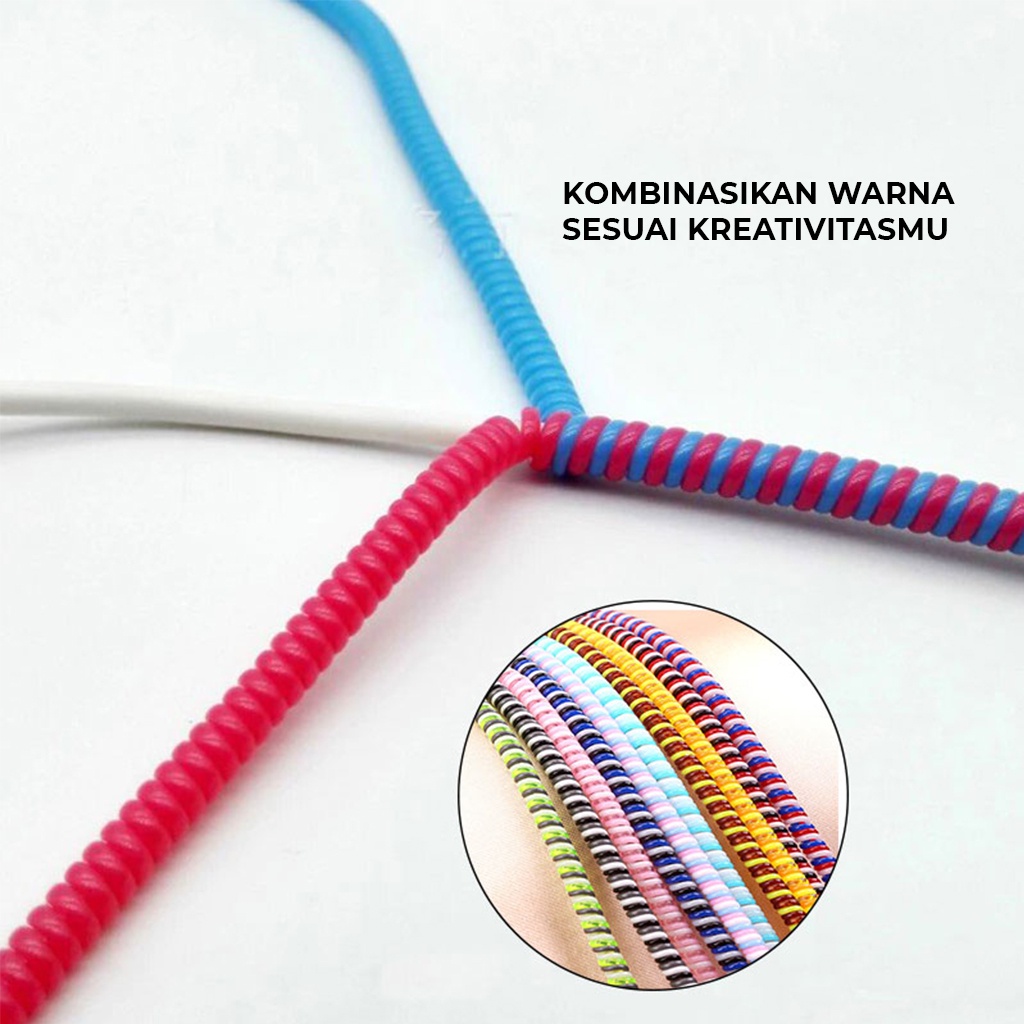 Pelindung kabel spiral cable protector warna pelilit pengaman pelindung kabel murah lentur