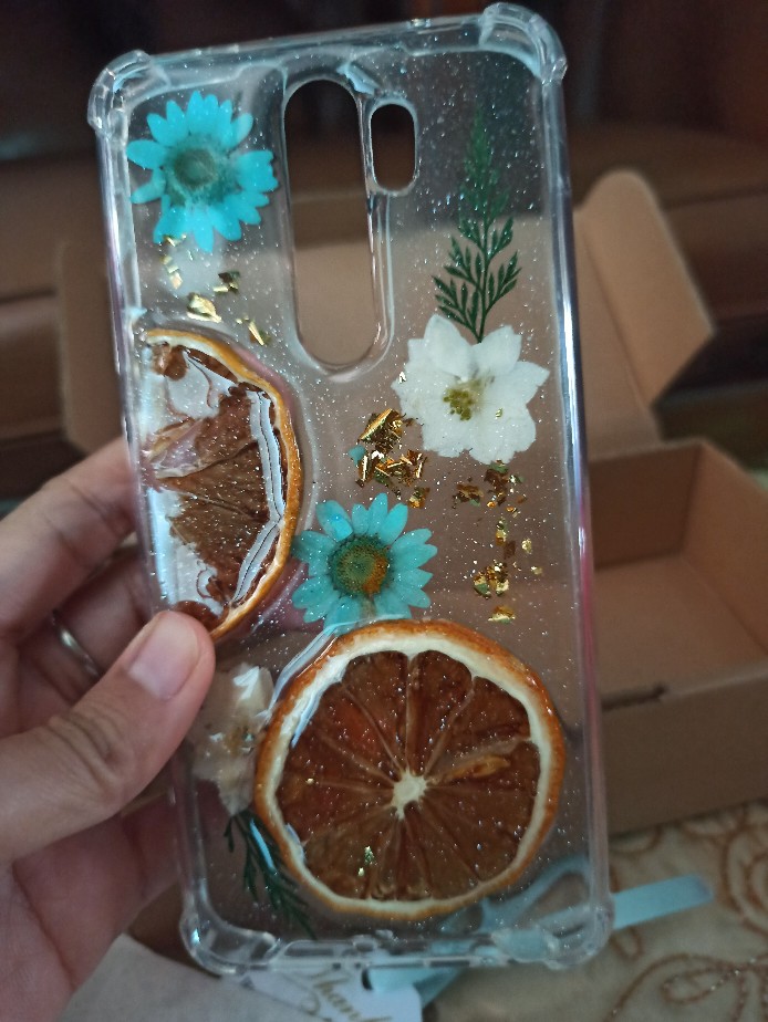 Custom Case Resin Dried Flower Lemon Stiker