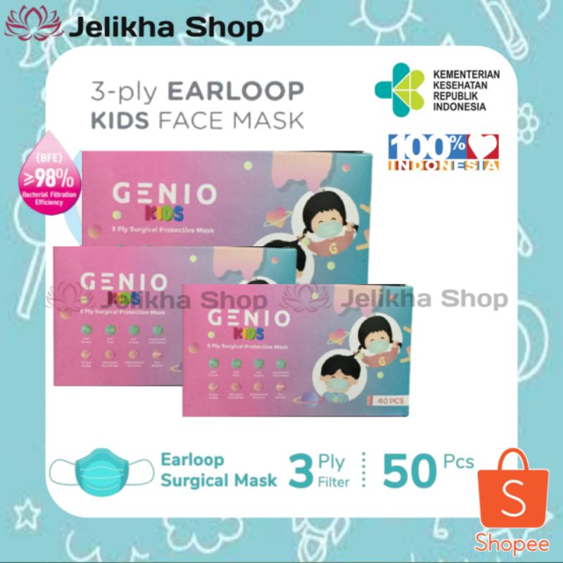 Masker Anak Genio | Kids Face Mask | Masker 3ply anak| Masker medis anak