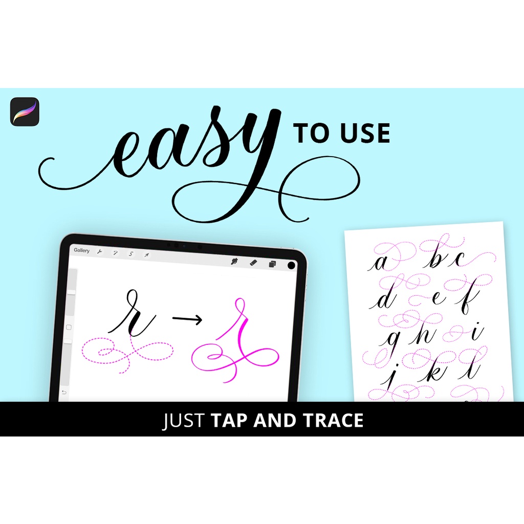 Procreate Brush - Flourish Stamps Calligraphy for Procreate